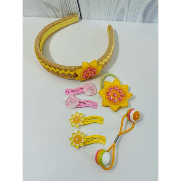Gymboree Sunflower Fields -7 Piece Accessory Lot Elastic Barrette Headband - Picture 3 of 3